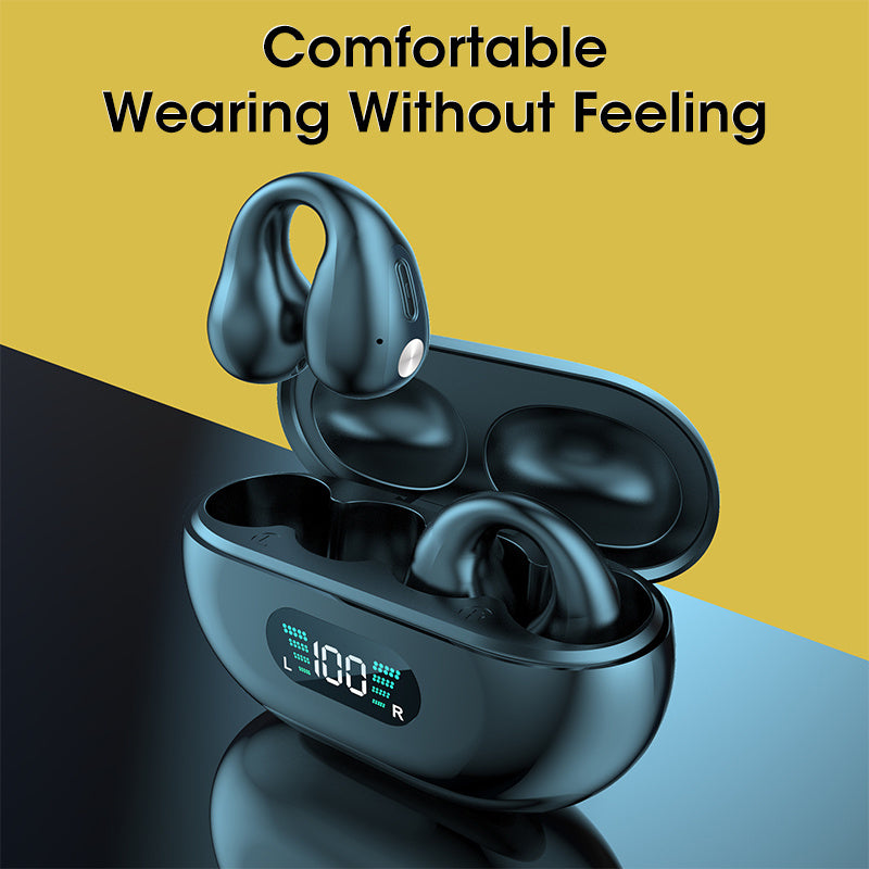 Bone Conduction Headphones TWS Earbuds Ear Clip Bluetooth 5.3 Touch Wireless Earphone

 In-Ear Bass HIFI Sports Headset