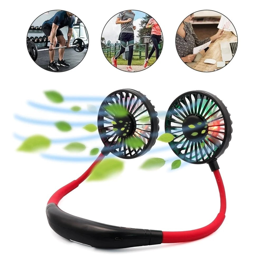 Mini Portable Hanging Neckband Fan Air Cooler Conditioner Colorful Aroma Electric Desk Fan